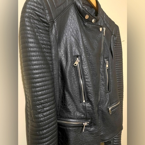 Zara Basic Faux Leather Jacket XS - Picture 4 of 7